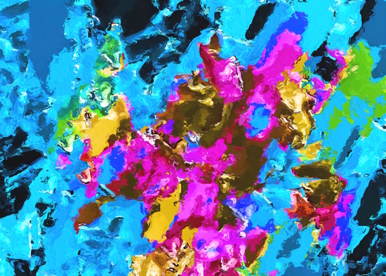 psychedelic splash painting abstract texture in blue pink yellow brown green by Timmy333