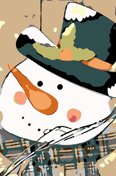 drawing snowman doll with hat and snow by Timmy333