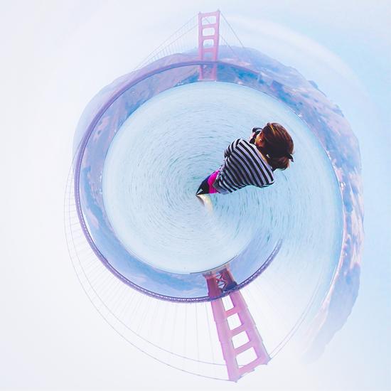 Golden Gate bridge, San Francisco, USA in small planet by Timmy333