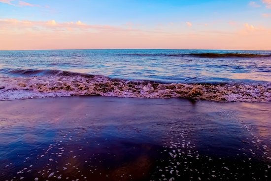 beach sunset with beautiful blue cloudy sky and blue wave in summer by Timmy333