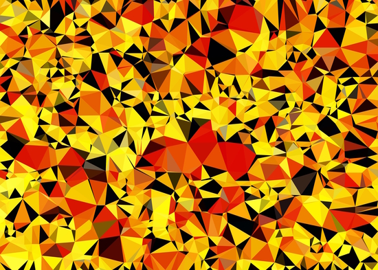 geometric triangle pattern abstract in orange yellow red by Timmy333