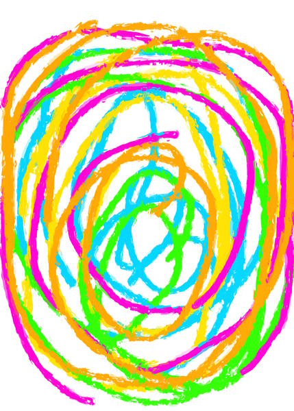 graffiti circle drawing abstract in pink blue green orange yellow by Timmy333