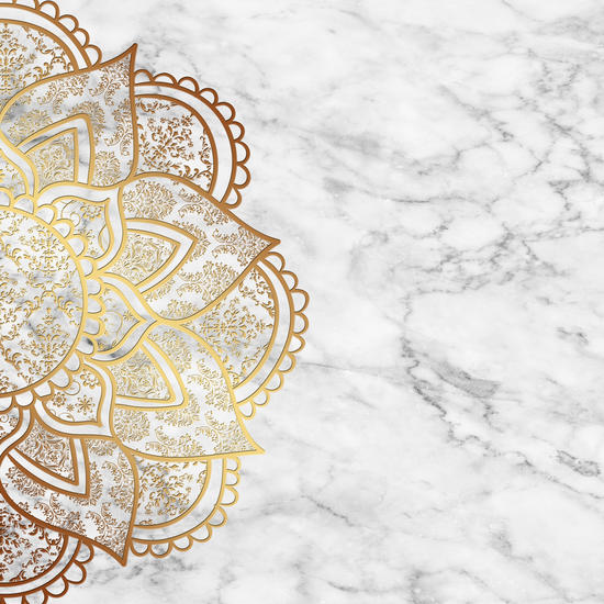 Mandala - Gold & Marble by Alexandre Ibáñez