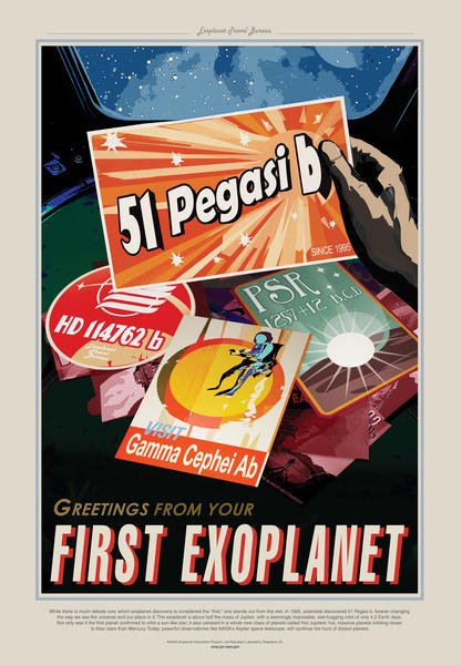 51 Pegasi b - Greetings From Your First Exoplanet - NASA JPL Space Travel Poster by Space Travel