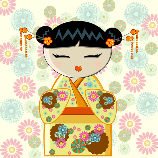 Yellow kokeshi by PIEL Design