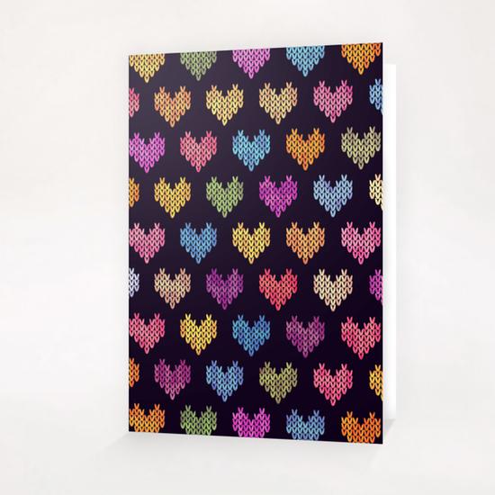 Colorful Knitted Hearts X 0.1 Greeting Card & Postcard by Amir Faysal