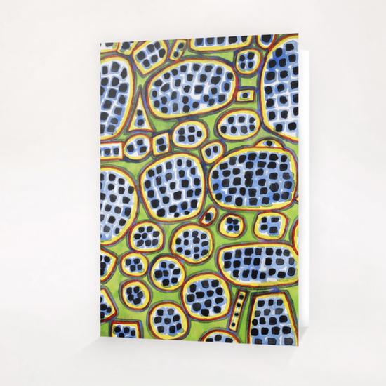 Blue-Black Seeds Pattern Greeting Card & Postcard by Heidi Capitaine