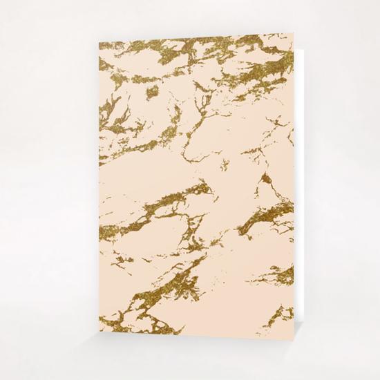 Blush & Gold Marble Greeting Card & Postcard by Uma Gokhale