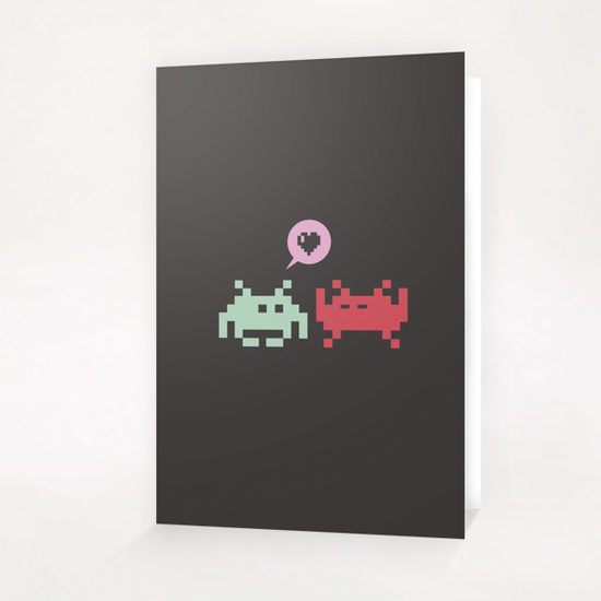 Pixel Love Greeting Card & Postcard by Alex Xela