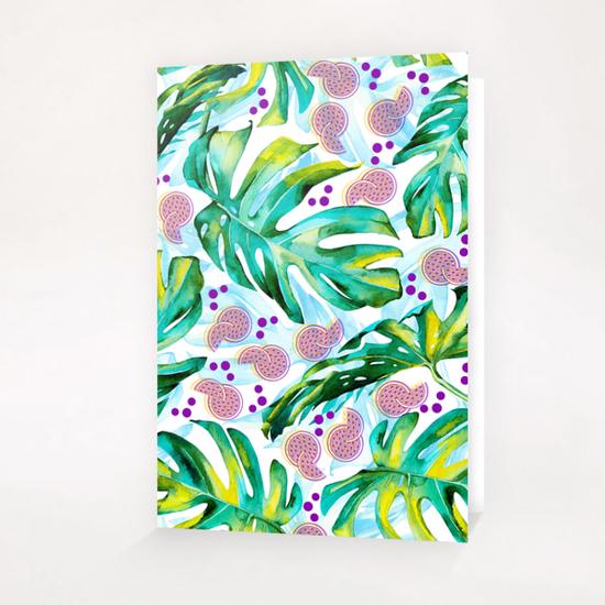 Tropical leaf and fruits Greeting Card & Postcard by mmartabc