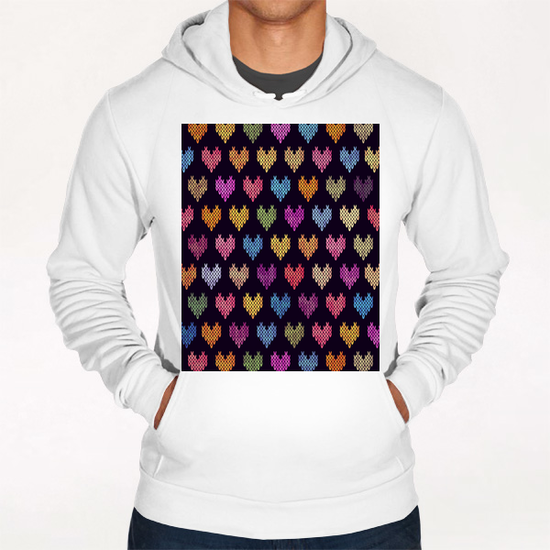 Colorful Knitted Hearts X 0.1 Hoodie by Amir Faysal