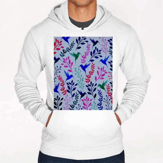 WATERCOLOR FLORAL AND BIRDS X 0.2 Hoodie by Amir Faysal