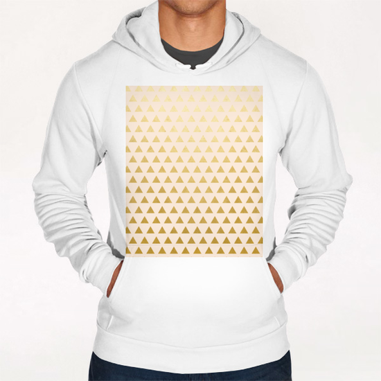 Blush + Gold Triangles Hoodie by Uma Gokhale