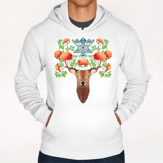 deer flowers Hoodie by Manoou