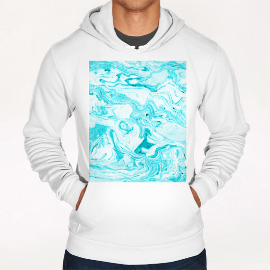 Ocean Blue Marble Hoodie by Uma Gokhale