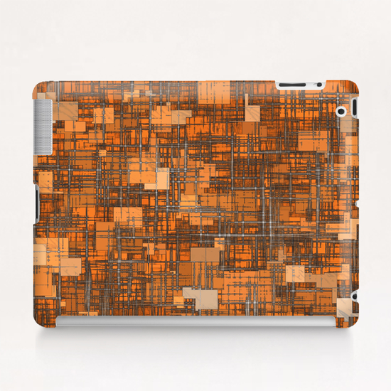 geometric square pattern abstract background in orange and brown Tablet Case by Timmy333