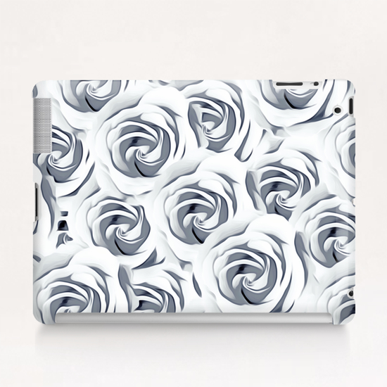 rose pattern texture abstract background in black and white Tablet Case by Timmy333