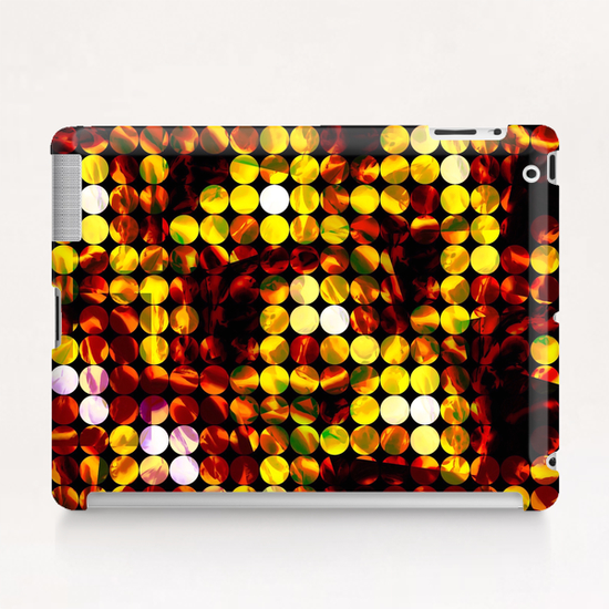 circle pattern abstract background with splash painting abstract in yellow red brown Tablet Case by Timmy333