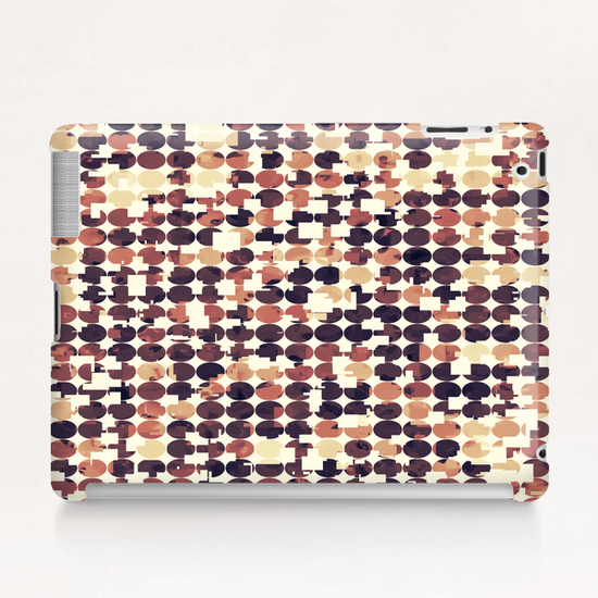 geometric square and circle pattern abstract in brown Tablet Case by Timmy333