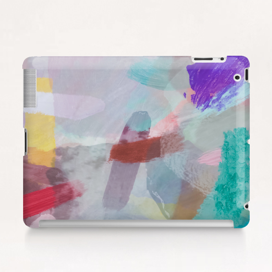 brush painting texture abstract background in pink purple green red Tablet Case by Timmy333