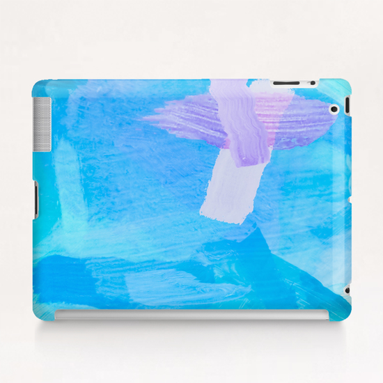 brush painting texture abstract background in blue purple Tablet Case by Timmy333