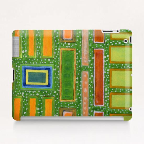 Filled Rectangles on Green Dotted Wall   Tablet Case by Heidi Capitaine