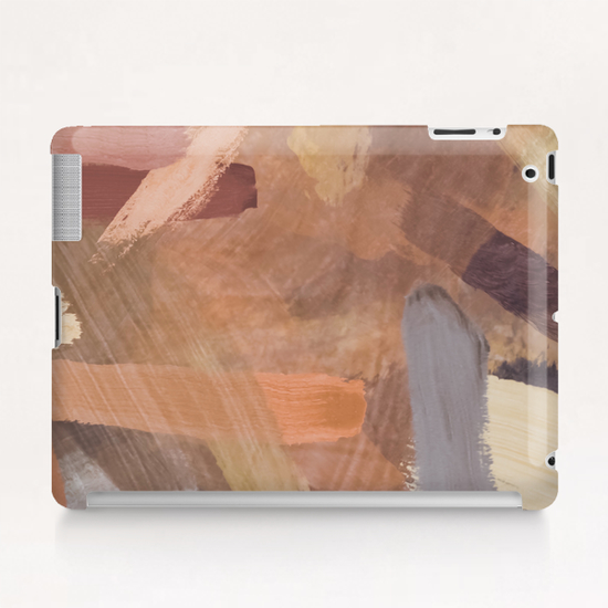 brush painting texture abstract background in brown and black Tablet Case by Timmy333