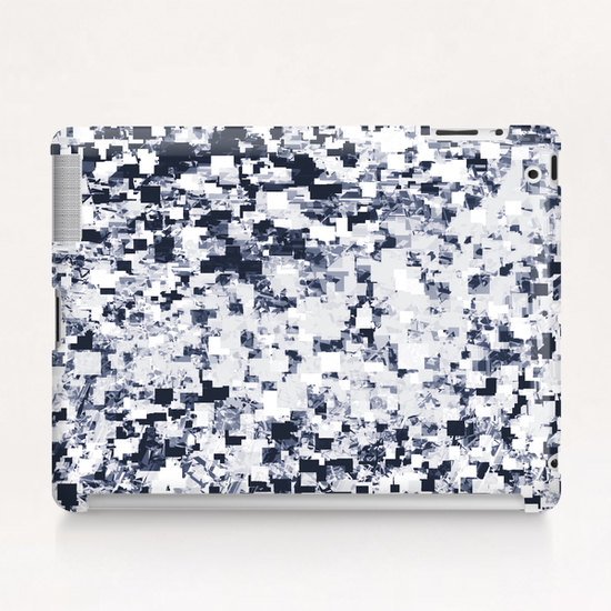 geometric square pattern abstract background in black and white Tablet Case by Timmy333