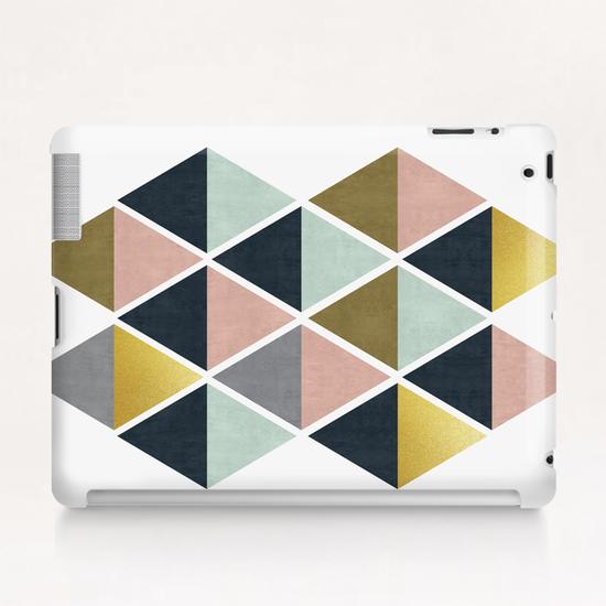 Colorful and golden triangles Tablet Case by Vitor Costa