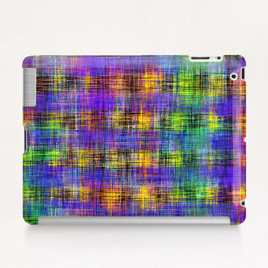 plaid pattern abstract texture in purple yellow green Tablet Case by Timmy333