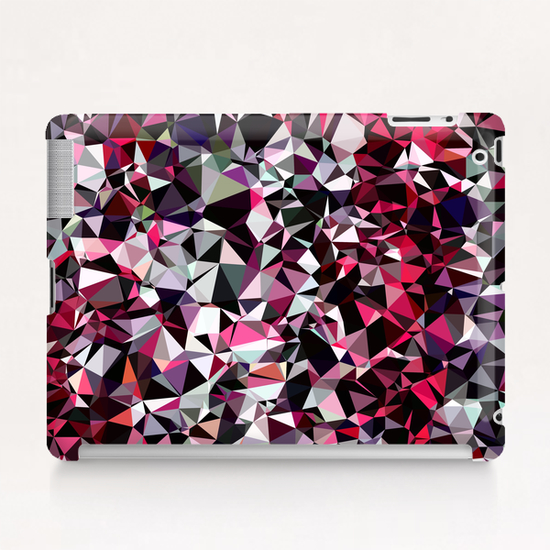 geometric triangle polygon pattern abstract in red pink black Tablet Case by Timmy333