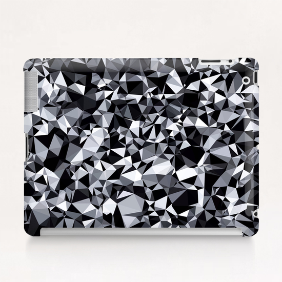 geometric triangle polygon pattern abstract in black and white Tablet Case by Timmy333