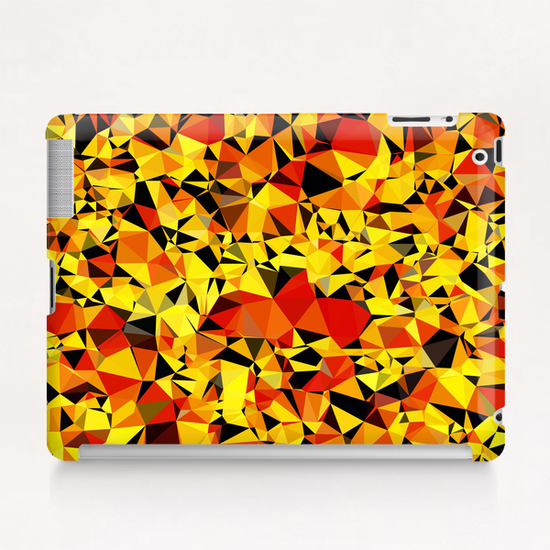 geometric triangle pattern abstract in orange yellow red Tablet Case by Timmy333