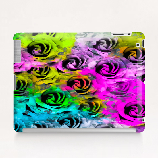 rose texture abstract  with colorful painting abstract background in pink blue yellow green Tablet Case by Timmy333