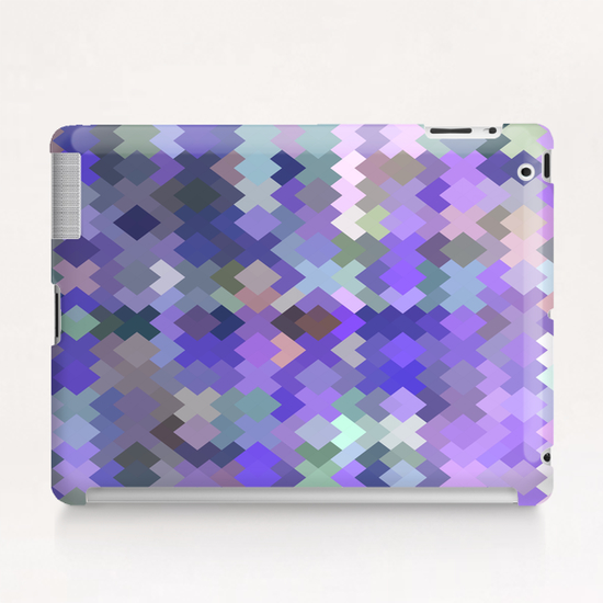 geometric square pixel pattern abstract in purple and pink Tablet Case by Timmy333