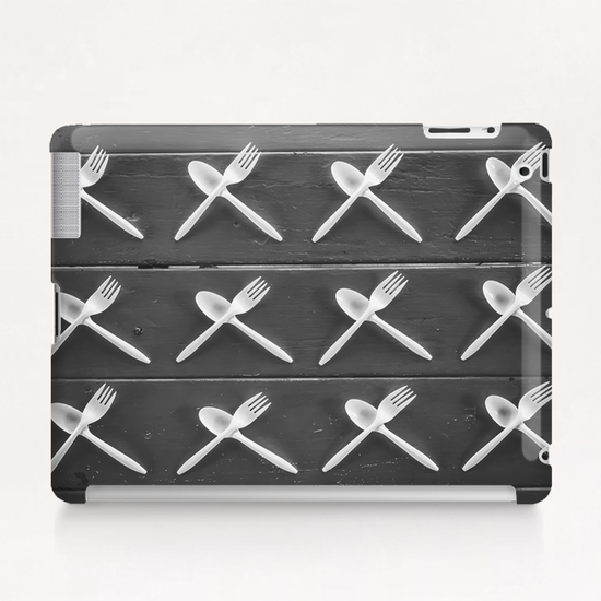 plastic forks and plastic spoons in black and white Tablet Case by Timmy333