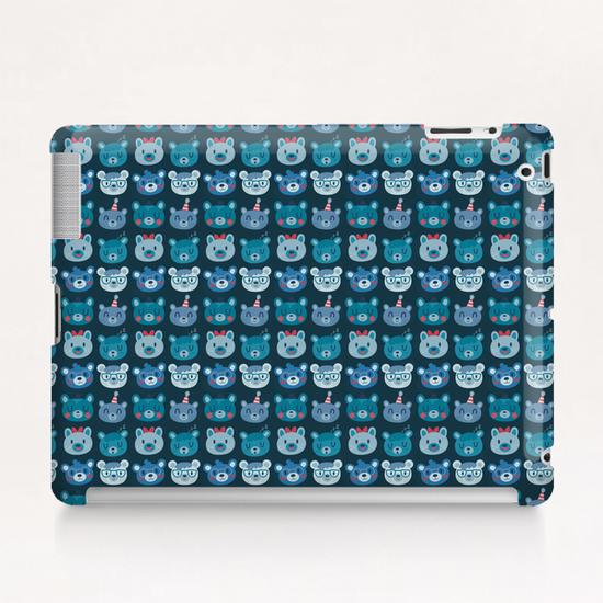 Cute Blue Bears Pattern Design Tablet Case by Claire Jayne Stamper