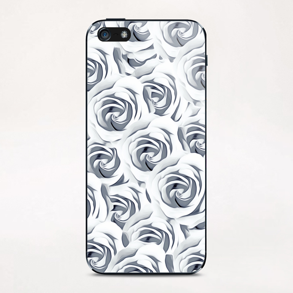 rose pattern texture abstract background in black and white iPhone & iPod Skin by Timmy333