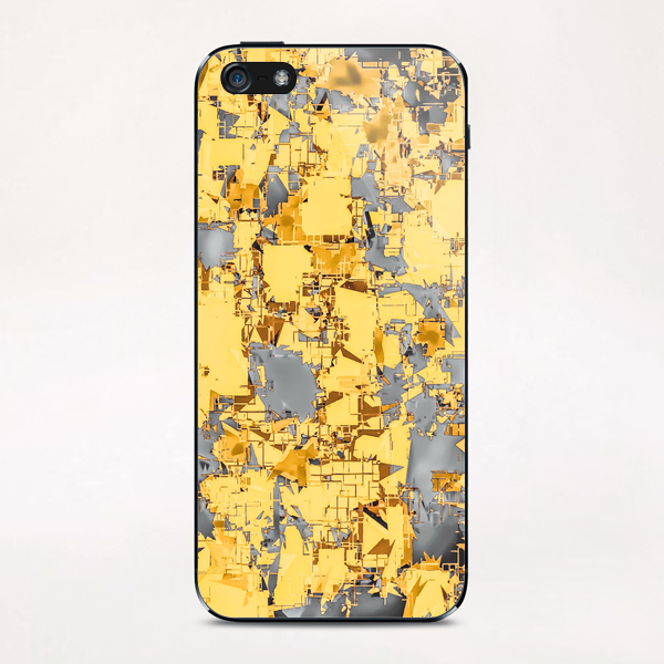 geometric painting texture abstract in yellow and brown iPhone & iPod Skin by Timmy333