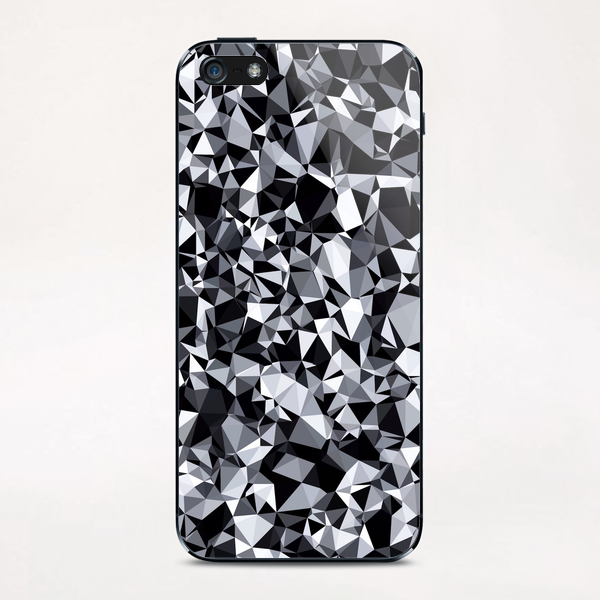 geometric triangle polygon pattern abstract in black and white iPhone & iPod Skin by Timmy333