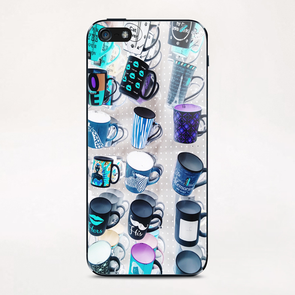 colorful mugs hanging on the white wall iPhone & iPod Skin by Timmy333