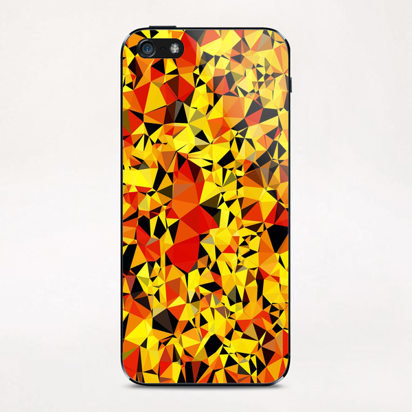 geometric triangle pattern abstract in orange yellow red iPhone & iPod Skin by Timmy333