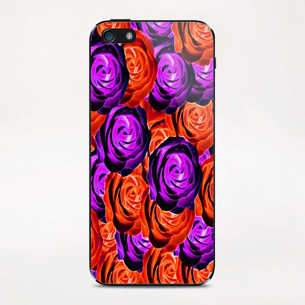 blooming rose texture pattern abstract background in red and purple iPhone & iPod Skin by Timmy333