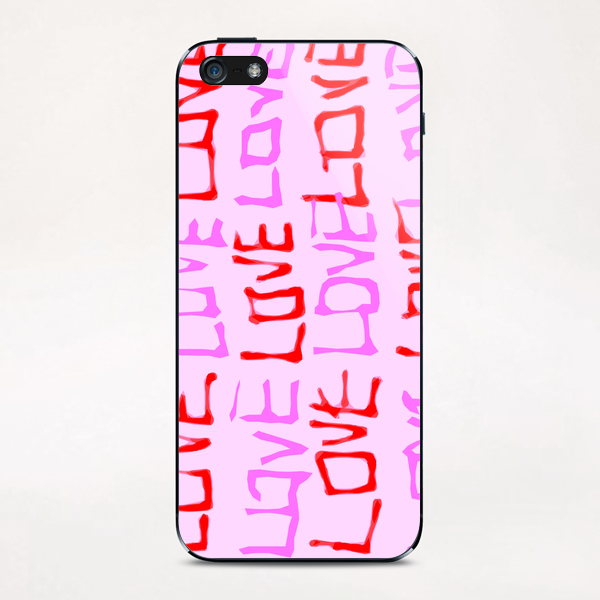 LOVE alphabet drawing in red and pink iPhone & iPod Skin by Timmy333