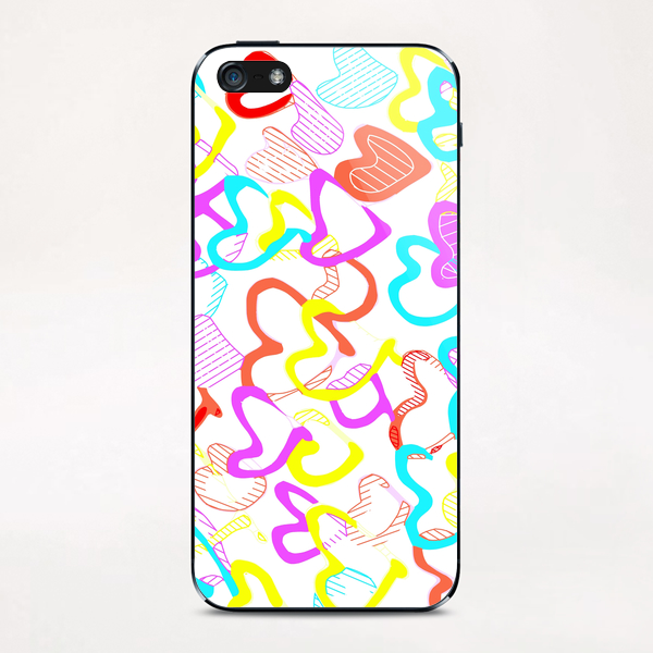 colorful heart shape pattern abstract iPhone & iPod Skin by Timmy333