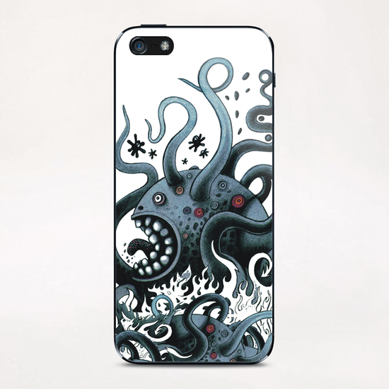 Octoworm (blue version) iPhone & iPod Skin by Exit Man