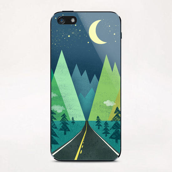 the Long Road at Night iPhone & iPod Skin by Jenny Tiffany