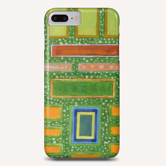 Filled Rectangles on Green Dotted Wall   Phone Case by Heidi Capitaine