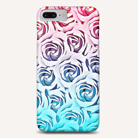 blooming rose pattern texture abstract background in pink and blue Phone Case by Timmy333