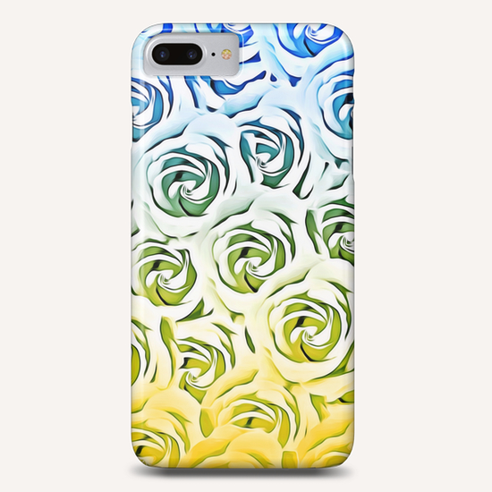 rose pattern texture abstract background in blue and yellow Phone Case by Timmy333